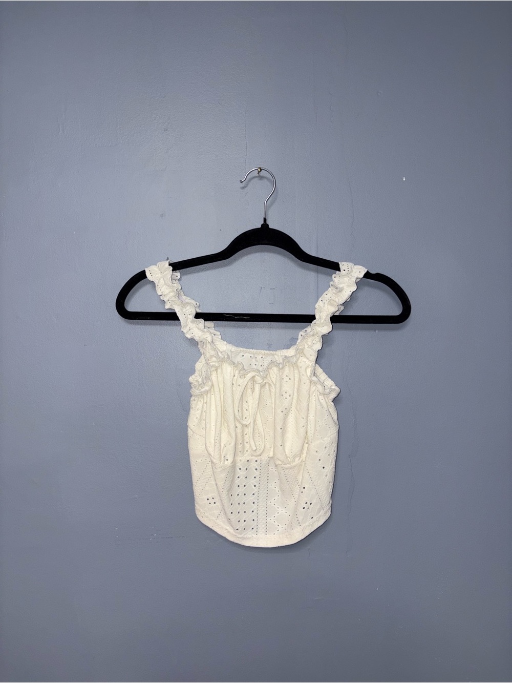 White Eyelet Cropped TankTop